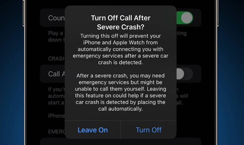 黔江苹果14维修分享 iPhone 14 和 Apple Watch 上关闭崩溃检测 